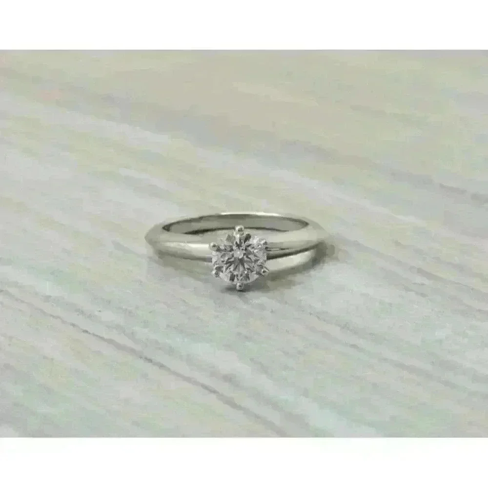Tiffany & Co Platinum .72ct Round Brilliant Diamond Engagement Ring G-VS2 GIA